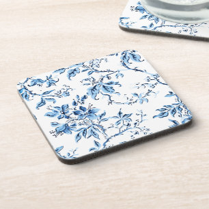 Delft Blau und Weiße Flora Getränkeuntersetzer