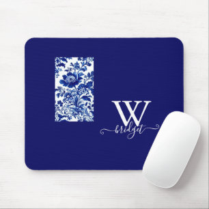 Delft-Blau Vintage Moderne Floral Mousepad