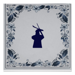 Delft blauer Kachelwald 'de Roos' in Delft Poster