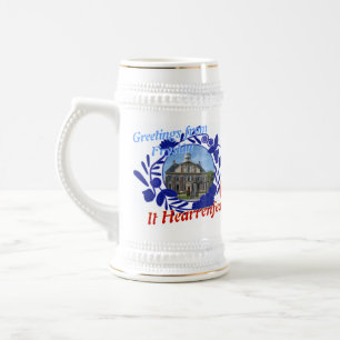 Delft blaues Fryslân es Hearrenfean Bier Stein Bierglas