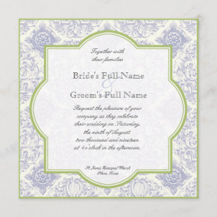 Delft blaues Toile Quatrefoil - Einladung