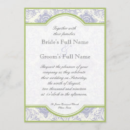 Delft blaues Toile Quatrefoil - Einladung