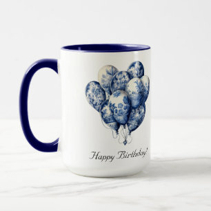 Delft Blue Ballons anpassbar Tasse
