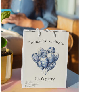 Delft Blue Balloons anpassbar Mittlere Geschenktüte