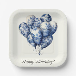 Delft Blue Balloons anpassbar Pappteller