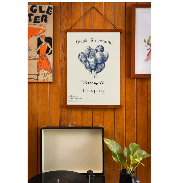 Delft Blue Balloons anpassbar Poster (Von Creator hochgeladen)