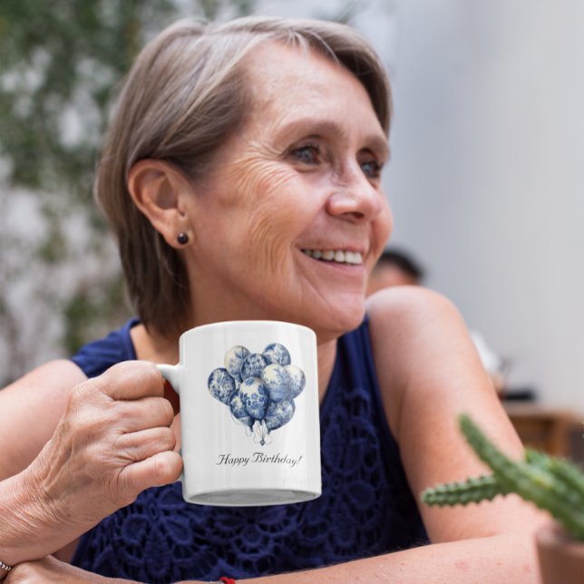 Delft Blue Balloons anpassbar Tasse (Von Creator hochgeladen)