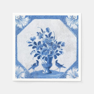 Delft Blue Birds florentinisches Französisches Lan Serviette