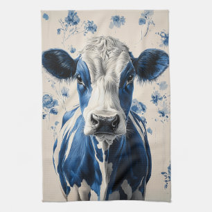 Delft Blue Cow - Eine zeitlose künstlerische Homma Geschirrtuch