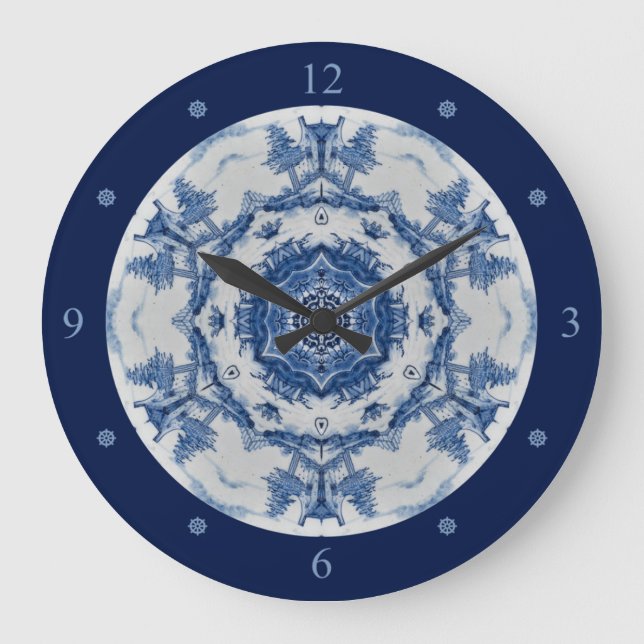 Delft Blue Design 02 From 1764 ~ * ~  Große Wanduhr (Vorderseite)
