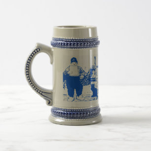 Delft Blue, Dutch Boy and Cat, Delft Blue, Holland Bierglas