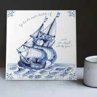 Delft Blue Dutch Style Frigate Schooner Segelboot