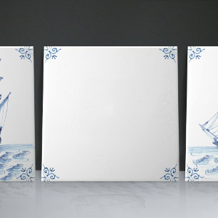 Delft Blue Dutch Style Frigate Schooner Segelboot Fliese