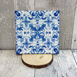 Delft Blue Floral Decoration Keramik Tile Fliese<br><div class="desc">Eine wunderschöne dekorative Keramik mit blühenden Blumenbildern.</div>