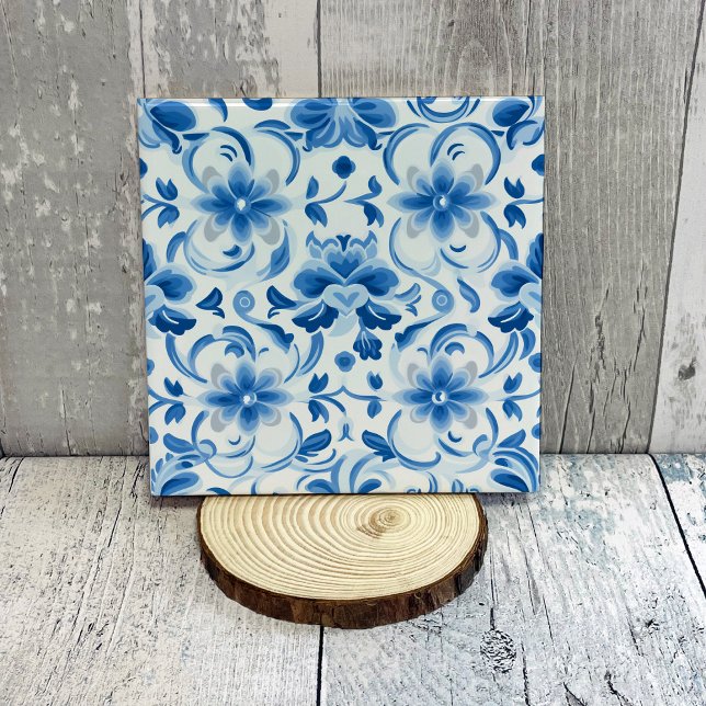 Delft Blue Floral Decoration Keramik Tile Fliese (Von Creator hochgeladen)