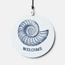 Delft Blue Nautilus Muschel Nautical Beach House