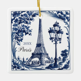 Delft Blue Paris Eiffel Tower Keramikornament