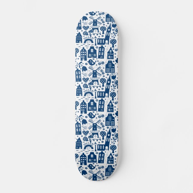 Delft Blue Skateboard (Vorderseite)