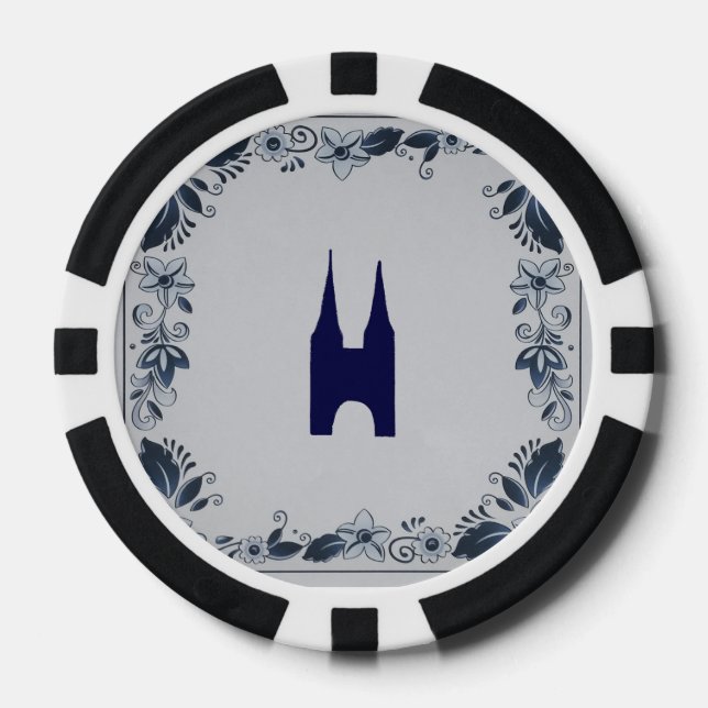 Delft blue tile Eastern Gate in Delft Pokerchips (Vorderseite)