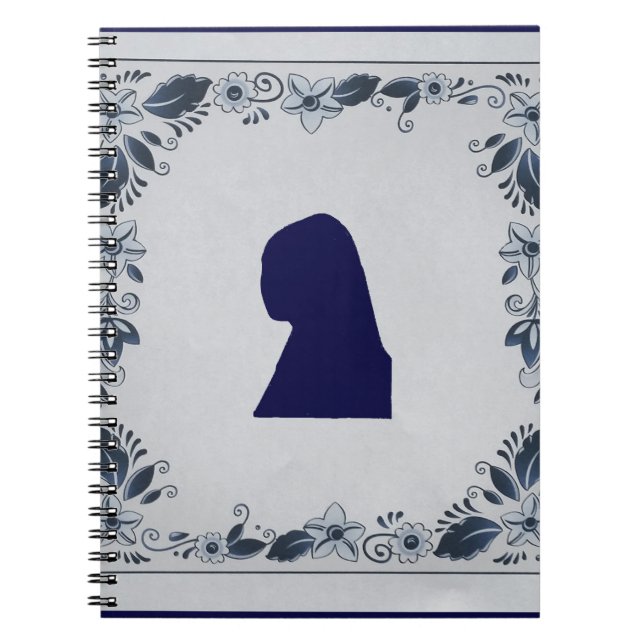 Delft Blue tile Girl mit Pearl Earring Notizblock (Vorderseite)