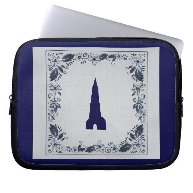 Delft blue tile New Church in Delft Laptopschutzhülle (Vorderseite)