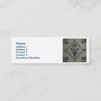 Delft Blue Tile - Vase mit Blume und Bouquet Mini Visitenkarte