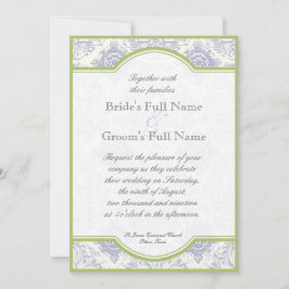 Delft Blue Toile Quatrefolie - Einladung zur Hochz