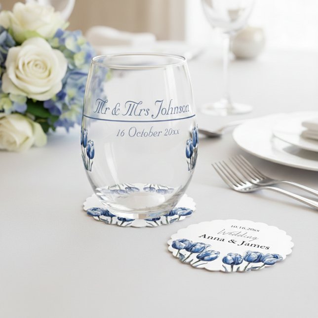 Delft Blue Tulip, custom Untersetzer (Von Creator hochgeladen)