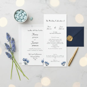 Delft Blue Tulip, Custom Wedding Einladung