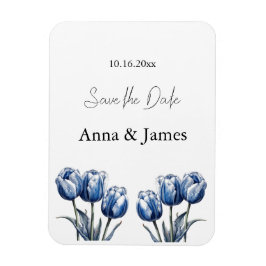 Delft Blue Tulip, kundenspezifisch Save the Date Magnet