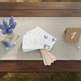 Delft Blue Tulip Wedding Program Fächer