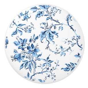 Delft Blue und White Floral Keramikknauf