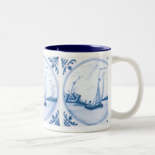 Delft Blue und White Sailboat Tasse