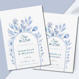 Delft Blue White Chinoiserie Blumenmuster Save The Date