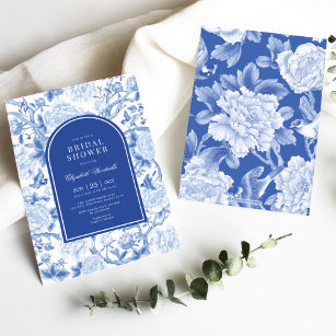 Delft Blue White Chinoiserie Brautparty Einladung
