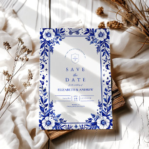 Delft Blue White Chinoiserie Wedding Save The Date