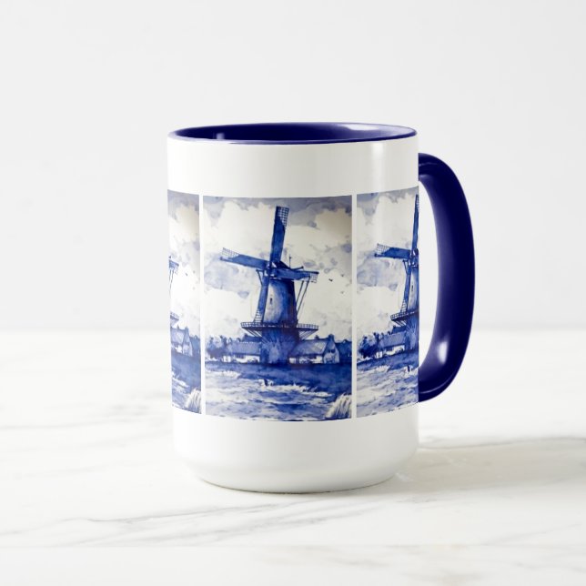 Delft Blue Windmill Tasse (VorderseiteRechts)