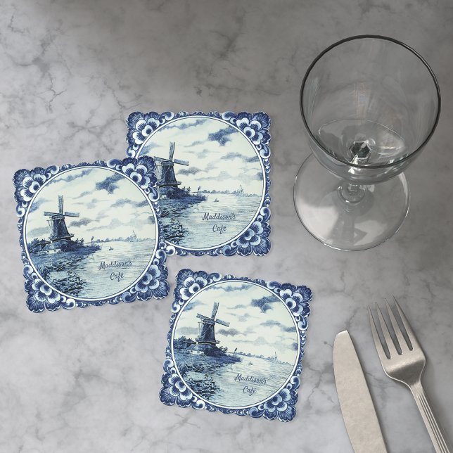 Delft Blue Windmill Waterway Custom Untersetzer (Von Creator hochgeladen)