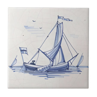 Delft Fliesen Reproduktionen Segelboot