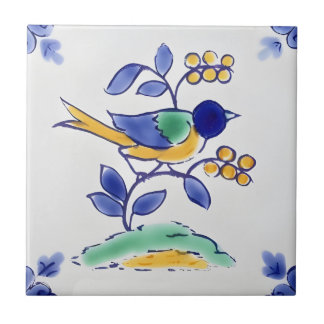 Delft Fliesen Reproduktionen Textur Vogel