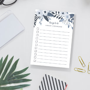 Delft Floral   Personalized To Do List Post-it Klebezettel