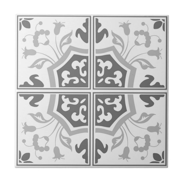 Delft grau dekorative Keramik Tile Fliese (Vorderseite)