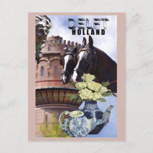 Delft Netherlands Holland Pottery Travel Postkarte