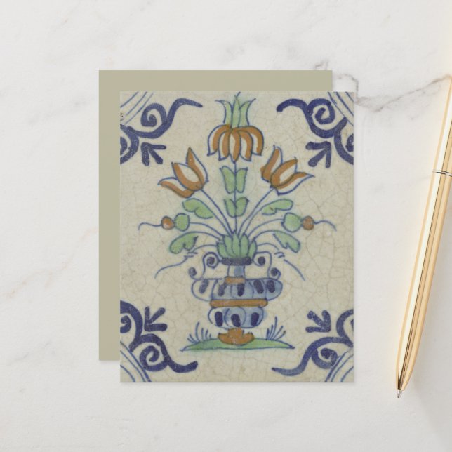 Delft Tile Antique Keramik Blume Pot (Vorderseite/Rückseite Beispiel)