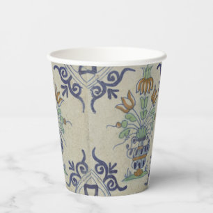 Delft Tile Antique Keramik Blume Pot Pappbecher