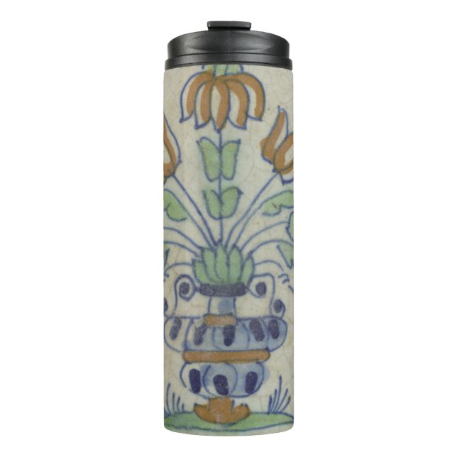 Delft Tile Antique Keramik Blume Pot Thermosbecher (Vorderseite)