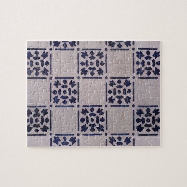 Delft Tile Blue Antiquitätenmuster Puzzle (Horizontal)