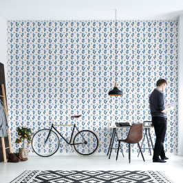 Delft Tile Blue White Tapete
