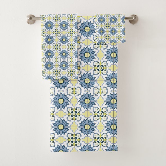 Delft Tile Pattern Badhandtuch Set (Insitu)