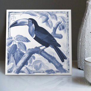Delft Tucan Botanical Art Nouveau Wasserfarben Dek Fliese